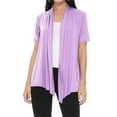 thumbnail image 1 of Women's Casual Short Sleeve Draped Open Front Solid Cardigan, 1 of 5