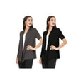 thumbnail image 1 of Women's Casual Short Sleeve Lightweight Loose Fit Solid Stretch Cardigan (Pack of 2), 1 of 5