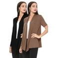 thumbnail image 1 of Women's Casual Short Sleeve Loose Fit Solid Cardigan (Pack of 2), 1 of 5