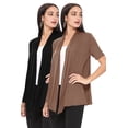 thumbnail image 1 of Women's Casual Short Sleeve Loose Fit Solid Cardigan (Pack of 2), 1 of 5