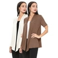 thumbnail image 1 of Women's Casual Short Sleeve Loose Fit Solid Cardigan (Pack of 2), 1 of 5