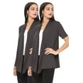 thumbnail image 1 of Women's Casual Short Sleeve Loose Fit Solid Cardigan (Pack of 2), 1 of 5