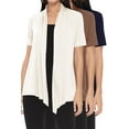 thumbnail image 1 of Women's Casual Short Sleeve Loose Fit Solid Cardigan (Pack of 3), 1 of 5