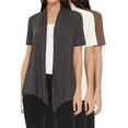 thumbnail image 1 of Women's Casual Short Sleeve Loose Fit Solid Cardigan (Pack of 3), 1 of 5