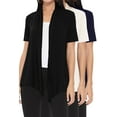 thumbnail image 1 of Women's Casual Short Sleeve Loose Fit Solid Cardigan (Pack of 3), 1 of 5