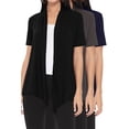 thumbnail image 1 of Women's Casual Short Sleeve Loose Fit Solid Cardigan (Pack of 3), 1 of 5