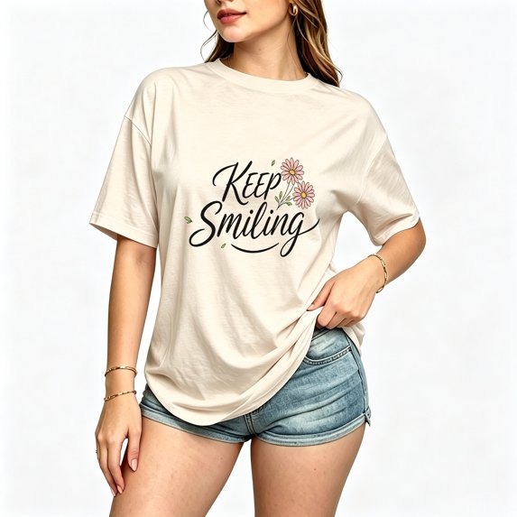 Women's Casual Short Sleeve Loose Shirt 100% Cotton T-Shirt Trendy Going Out Crew Neck Summer Graphic Tees