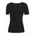 thumbnail image 1 of Women's Casual Short Sleeve Scoop Neck Summer Tops Ribbed Knit Slim Fit Tee Shirts, 1 of 5