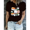 thumbnail image 1 of Women's Casual Short Sleeve T-Shirt with Cute Sushi Cat Print - Round Neck Stretchy Comfort Fit, Machine Washable All-Season Top for Casual Attire & Clothing,, 1 of 5