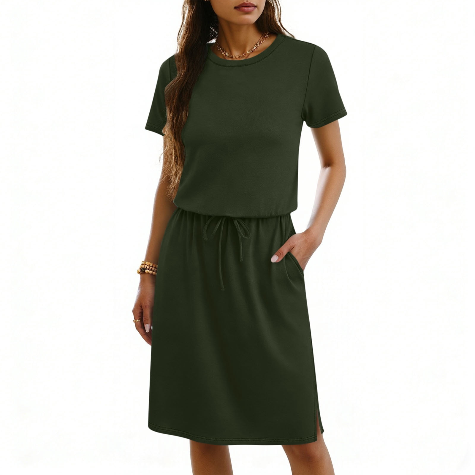 drawstring waist jersey dress Jersey Drawstring Waist Dress Red Expectations Too