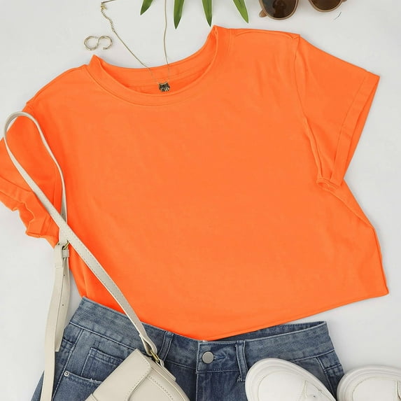 Women's Casual Short Sleeve T-Shirt Soft Comfortable Everyday Basic Top Summer Tee for Women Pair with Jeans Pants