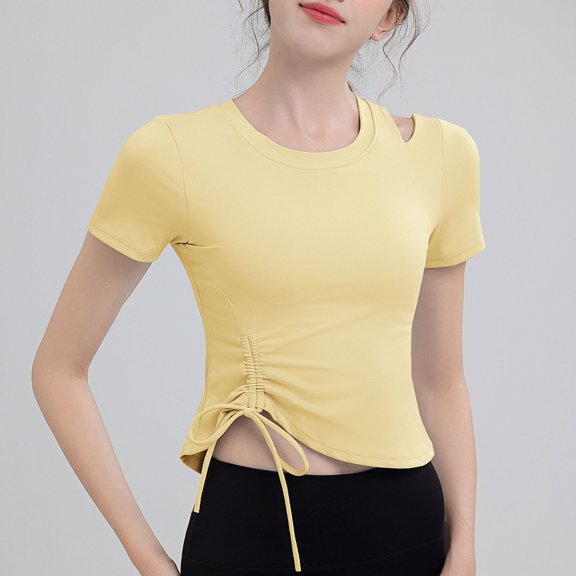 Women's Casual Short Sleeve Top, Round Neck Blouse for Summer, Soft Stretch Fabric
