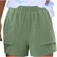 thumbnail image 1 of Women's Casual Shorts Loose Comfy Elastic Waist Shorts Summer Pull On Short with Pockets Shorts Summer Elastic Waist Shorts Casual Solid Color Shorts Ladies Comfy Lightweight Shorts with Pockets, 1 of 7