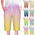 thumbnail image 1 of Women's Casual Shorts Straight Leg Pants with Drawstring Elastic Waistband Loose Comfy Trousers with Pockets for Daily Lounge Travel Workout Streetwear | Aestivo,Green XL, 1 of 8