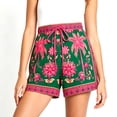 thumbnail image 1 of Women's Casual Shorts,Tropical Fruit Print , Elastic Summer Daily Beach Shorts, High Waist Loose Vacation Beach Shorts, 1 of 5