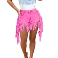 thumbnail image 1 of Women's Casual Shorts With Fringe Detail Comfortable Summer Party Nightclub Outfit Versatile Stretchable Breathable Fabric, 1 of 8