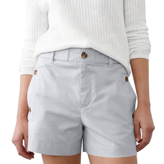 Women's Casual Shorts with Pockets - White, Size XXL