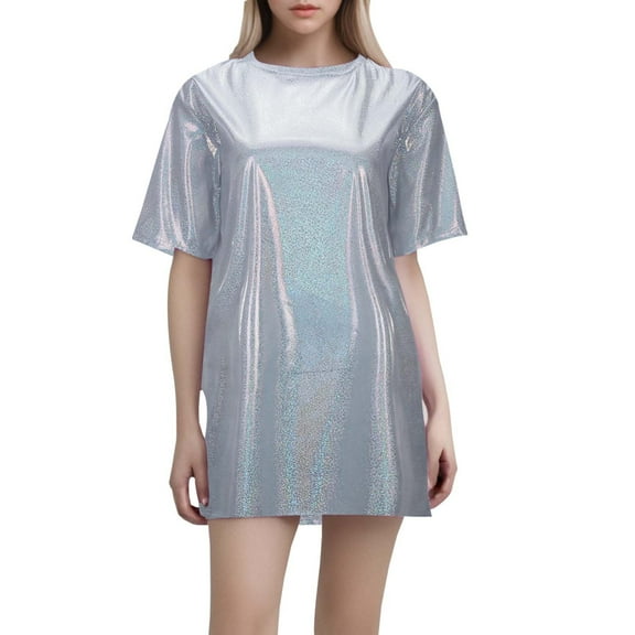 Stylish Women's T-Shirts Casual Bright Silk Loose Short Sleeve Top for Everyday Comfort and Fashion