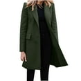 thumbnail image 1 of Women's Casual Single Breasted Blazer, Mid-Length Tailored Jacket, Notch Lapel Solid Color Coat, Autumn Winter Office Wear, Lightweight Suit Jacket JN L, 1 of 5