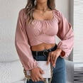 thumbnail image 1 of Women's Casual Sleeve Tie Waist Chiffon Shirt With Navel Top Short Sleeve Athletic Shirt Womens Striped Tee Shirts Short Sleeve Girls Shirts Long Sleeve Tee Shirt Women Graphic Women Shirt Summer, 1 of 7