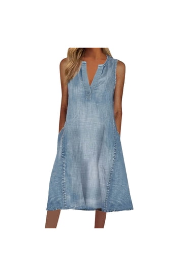 Sleeveless Denim Dress