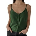 thumbnail image 1 of Women's Casual Sleeveless Round Neck Cotton Linen Tank Top with Decorative Button, Solid Color Pullover Camisole Blouse, Comfortable and Stylish Summer Sleeveless Shirt, 1 of 6