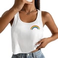 thumbnail image 1 of Women's Casual Sleeveless U Neck Tank Top for Everyday Print Design Women's Tennis Tanks Platform Title White L, 1 of 3