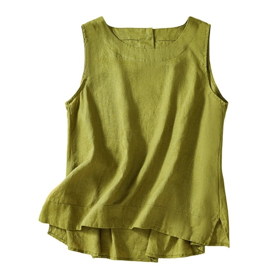 Women's Casual Sleeveless Vest Top Thin Loose Fit Crew Neck Comfortable Summer Tank Tee for Ladies