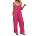 thumbnail image 1 of Women's Casual Sleeveless Wide Leg Jumpsuit with Pockets Loose Fit Summer Lounge Outfit, 1 of 4