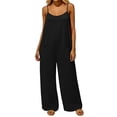 thumbnail image 1 of Women's Casual Sleeveless Wide Leg Jumpsuit with Pockets Loose Fit Summer Romper, 1 of 5