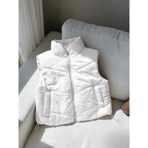 Women's Casual Sleeveless Zip Front Outerwear Vest, Seasonal Daily Wear