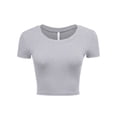 thumbnail image 1 of Women's Casual Slim Fit Short Sleeve Crew Neck Basic Crop Top T Shirts, 1 of 5