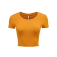 thumbnail image 1 of Women's Casual Slim Fit Short Sleeve Crew Neck Basic Crop Top T Shirts, 1 of 5