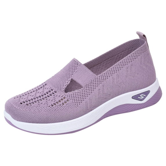 Women's Casual Slip-On Shoes Breathable Cut-Out Design Lightweight Flat Sneakers for Walking