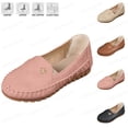 thumbnail image 1 of Women's Casual Slip-On Walking Flats Loafers Stylish Orthopedic Leather Loafers Shoes Slip-On Walking Flats Loafers All-Day Comfort Casual Shoes,Pink 41(US-8), 1 of 7