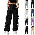 thumbnail image 1 of Women's Casual Soft Fabric Straight Leg Pants, Elastic Waist Drawstring Pants, Ankle-Length Pants with Pockets, Lounge Business Casual Dressy Pants | TruHer,Gray M, 1 of 9