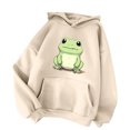 thumbnail image 1 of Women's Casual Soft Hooded Sweatshirt with Front Pocket and Drawstring for Autumn Winter Comfort, 1 of 4