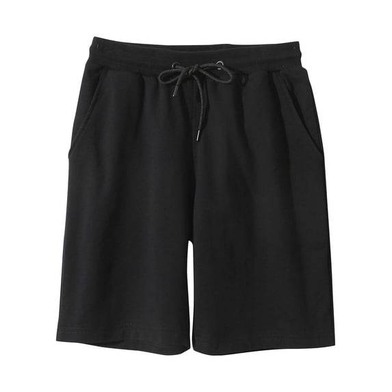 Women's Casual Jersey Bermuda Shorts with Drawstring Elastic Waist Soft Sweatshorts Black, 2XL