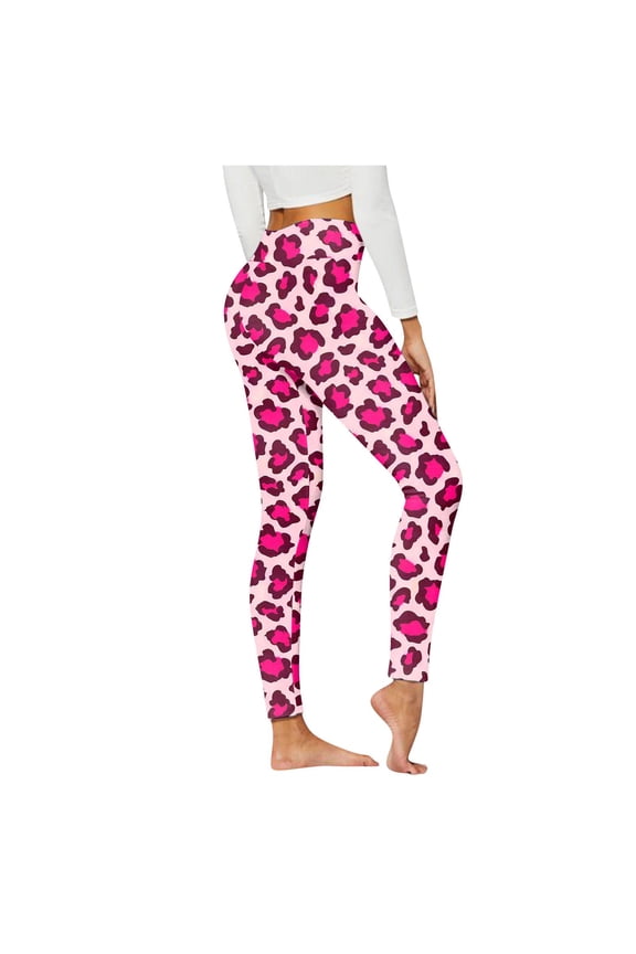 Women’s Casual Soft Leggings – Leopard Print Stretchy Comfy Peach Skin Lounge Yoga Pants Butt Lift Holiday Tights
