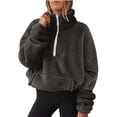 thumbnail image 1 of Women's Casual And Soft Turtleneck Half Zip Solid Color Jacket For Autumn And Winter Womens Jackets Thin Warm Jackets for Women Fall Jackets for Women Fall Jacket Women Womens plus Snow Jacket Lamp, 1 of 5
