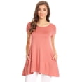 thumbnail image 1 of Women's Casual Solid Color Blouse Tunic Top Shirt, 1 of 4