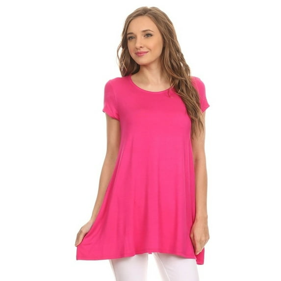 Women's Casual Solid Color Blouse Tunic Top Shirt