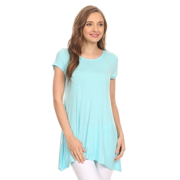 Women's Casual Solid Color Blouse Tunic Top Shirt
