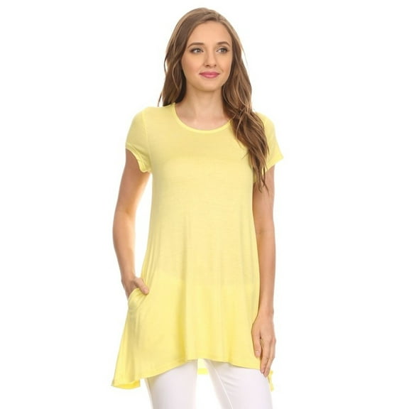 Women's Casual Solid Color Blouse Tunic Top Shirt