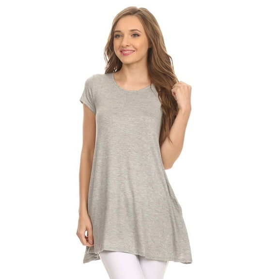 Women's Casual Solid Color Blouse Tunic Top Shirt