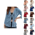 thumbnail image 1 of Women's Casual Solid Color Cardigan Lacy Sheer Beach Cover Up Shirt For Sun Cardigan Sweaters for Women, 1 of 2