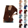 thumbnail image 1 of Women's Casual Solid Color Cardigan Lacy Sheer Beach Cover Up Shirt For Sun Cardigan Sweaters for Women, 1 of 2