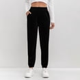 thumbnail image 1 of Women's Casual Solid Color Elastic Waist Pants with Pockets - Comfortable Everyday Long Pants for All Seasons, 1 of 6