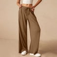 thumbnail image 1 of Women's Casual Solid Color Elastic Waist Pants with Pockets, 1 of 6