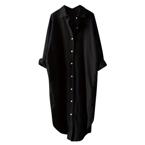 Women's Casual Solid Color Fashion Shirt Long Sleeve Pocket Top Comfortable Stylish Blouse Tunic Versatile Everyday Wear